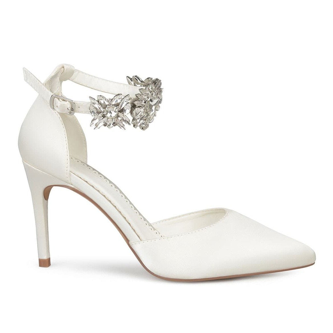 JOURNEE Collection Loxley Embellished Ankle Strap D'Orsay Stiletto Pumps