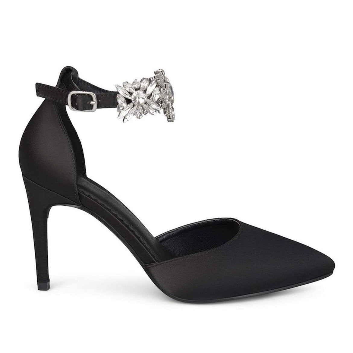 JOURNEE Collection Loxley Embellished Ankle Strap D'Orsay Stiletto Pumps