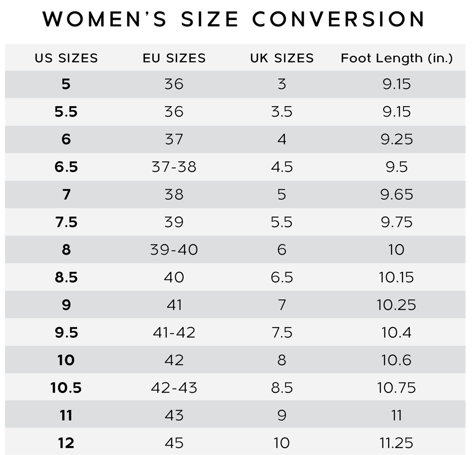 JOURNEE Collection Seena Sneakers, Size Chart