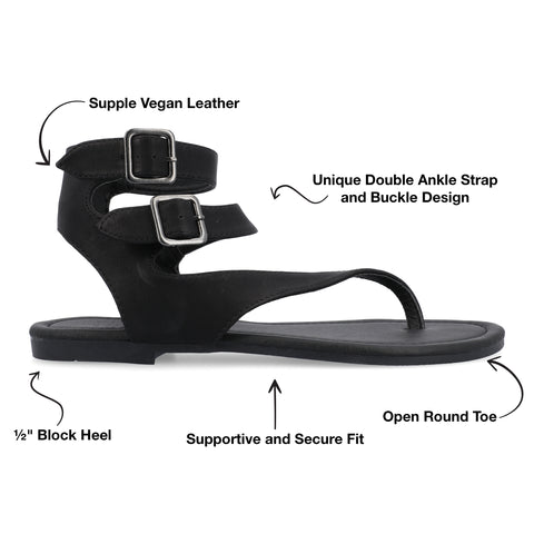 JOURNEE Collection Kyle - Flip-Flop Sandals, Black Large