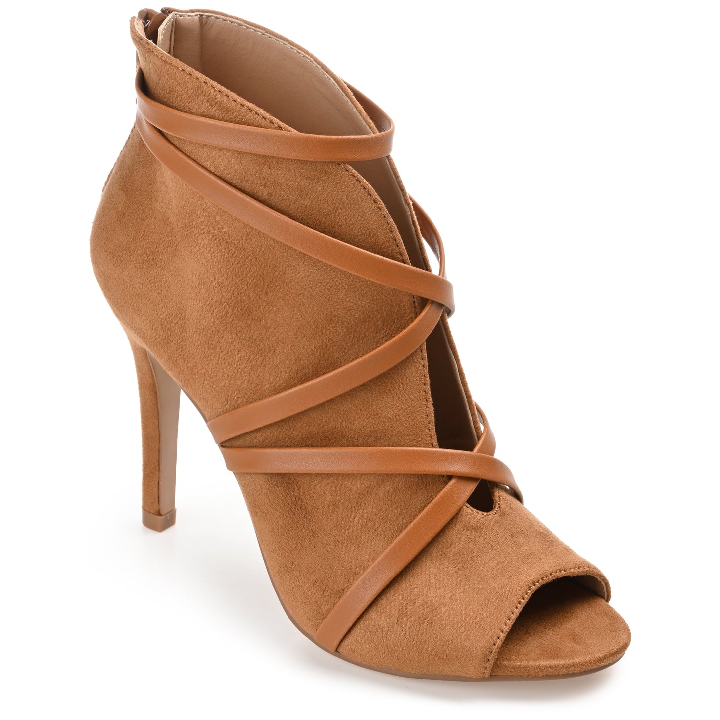 JOURNEE Collection Samara Booties-Standard Width, Cognac