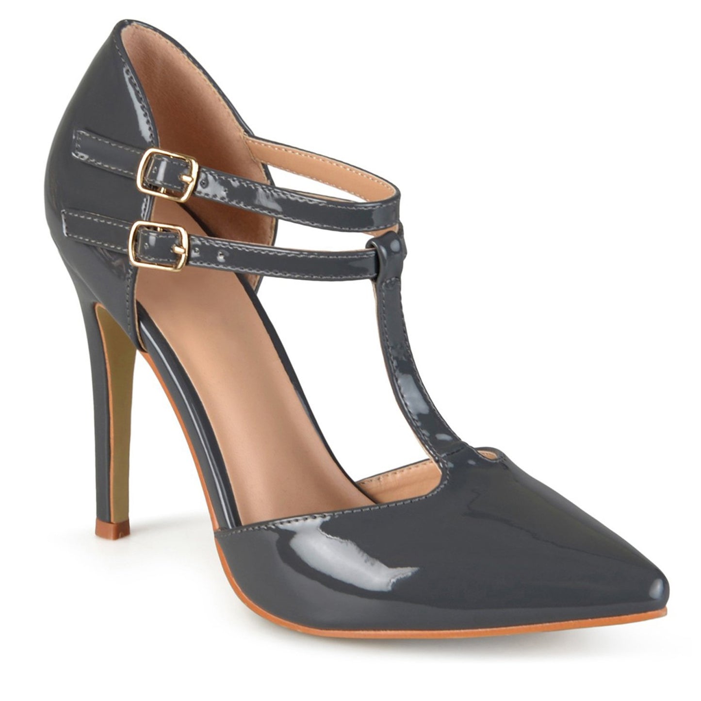 JOURNEE Collection Tru Patent T-Strap Pump