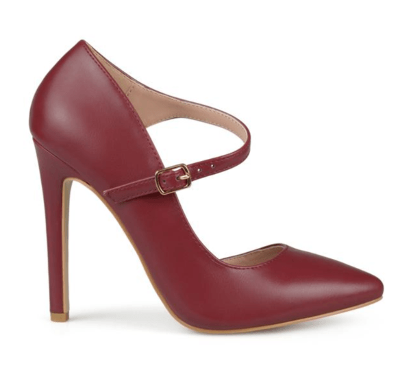 JOURNEE Collection Athea Ankle Strap Pointed Pumps