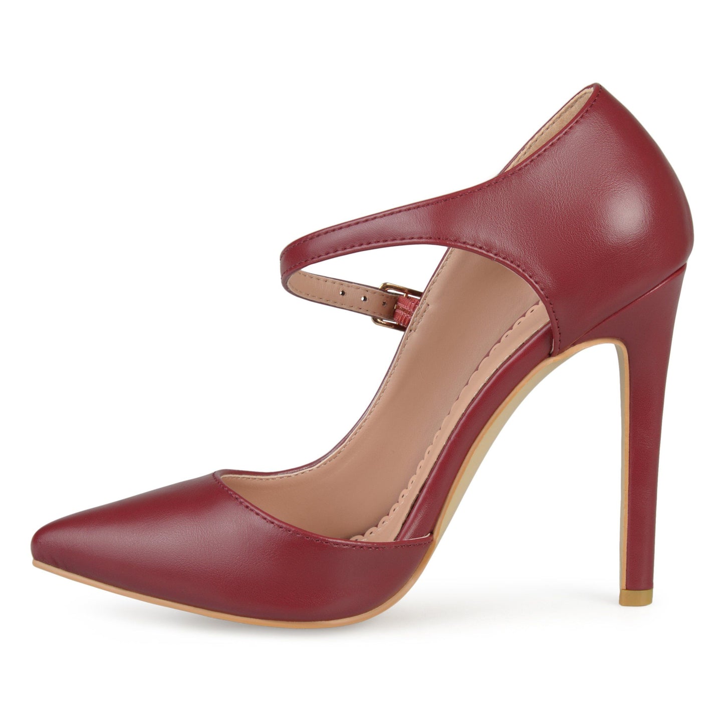 JOURNEE Collection Athea Ankle Strap Pointed Pumps