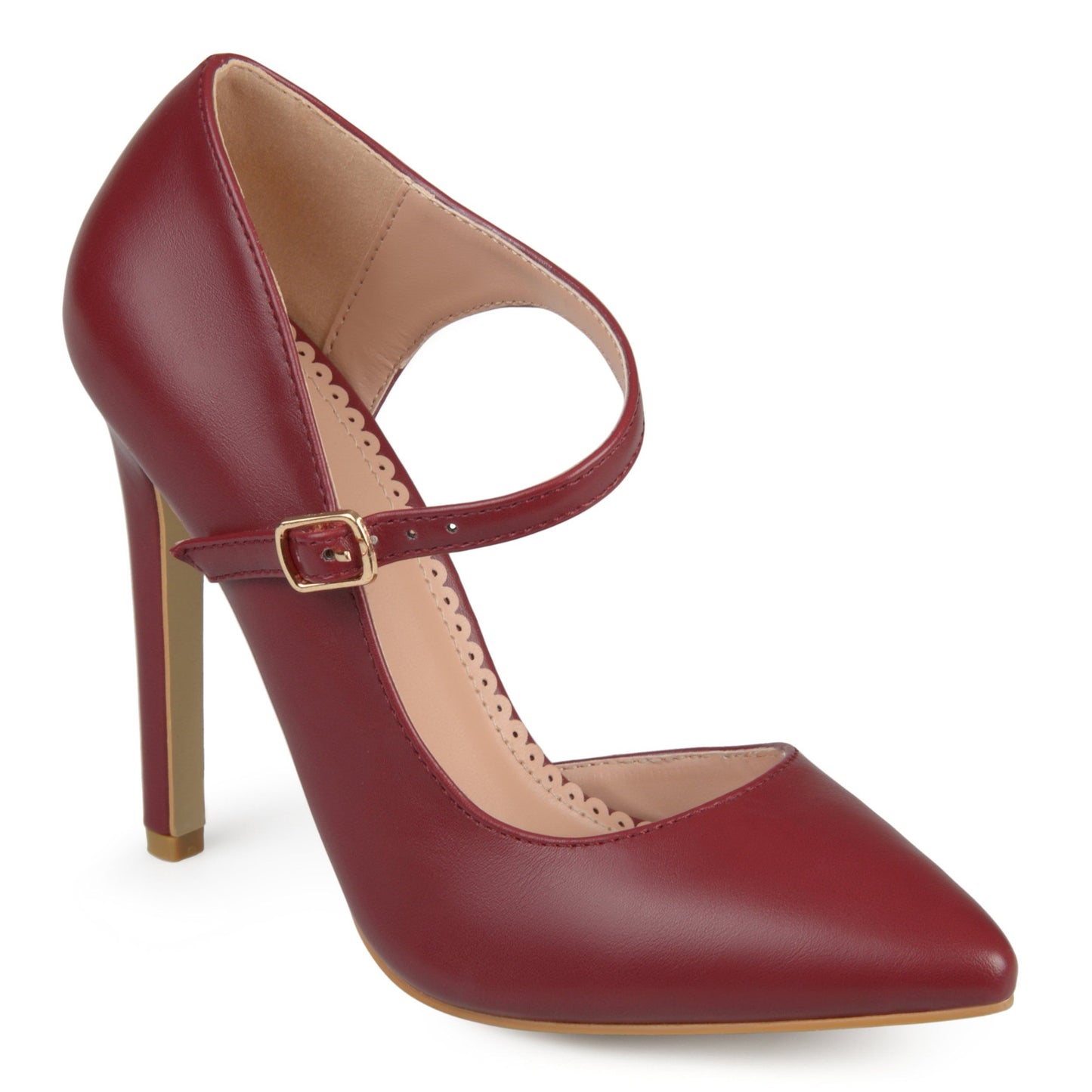 JOURNEE Collection Athea Ankle Strap Pointed Pumps