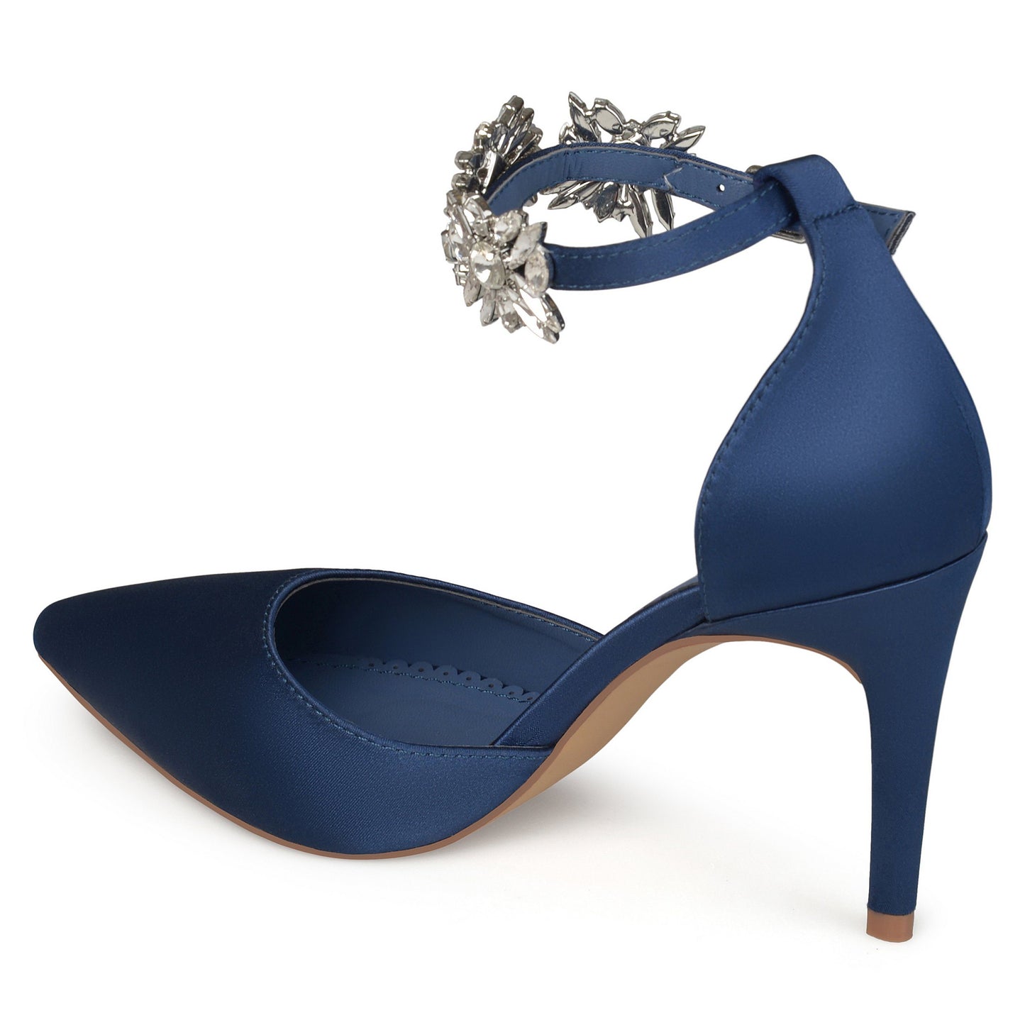 JOURNEE Collection Loxley Embellished Ankle Strap D'Orsay Stiletto Pumps