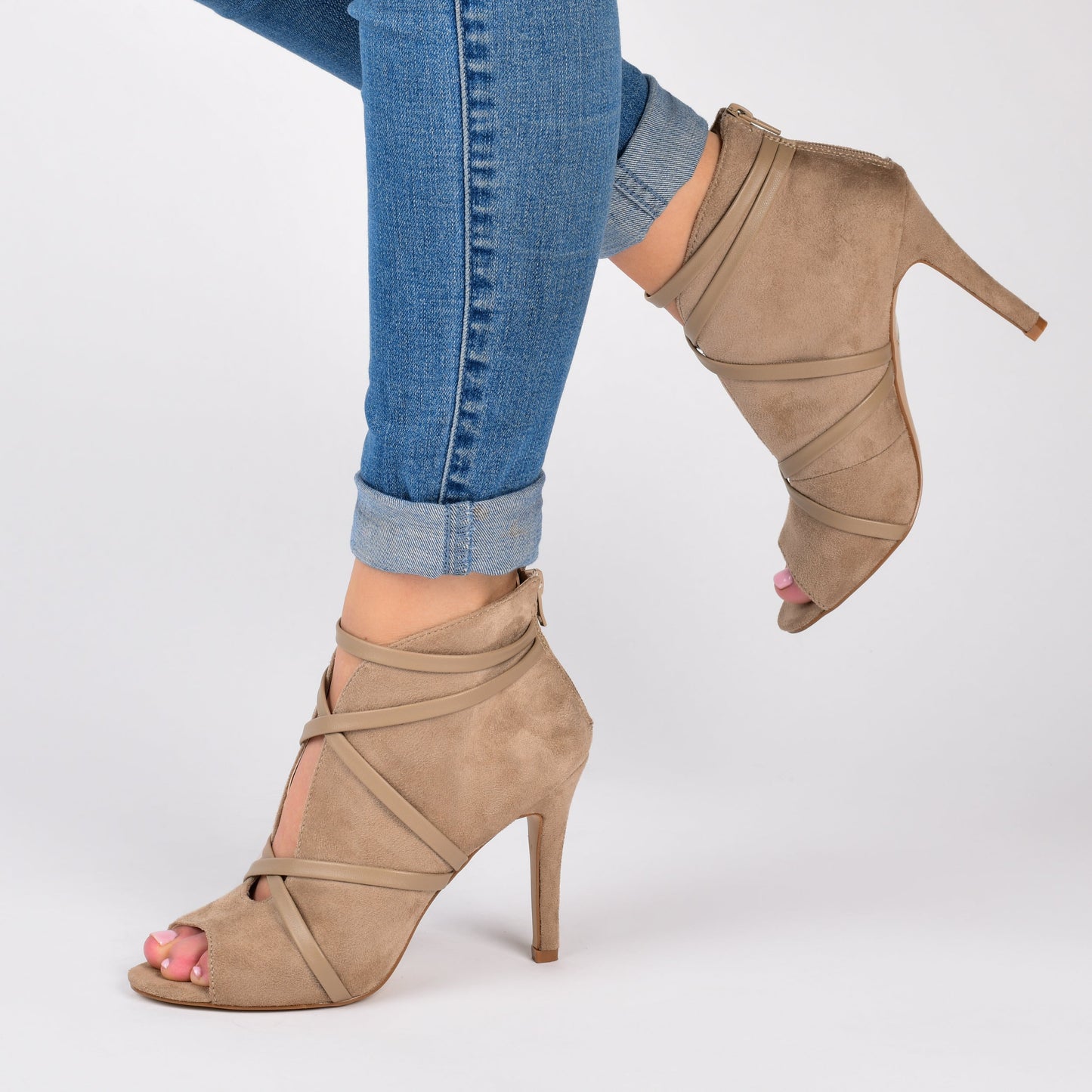 JOURNEE Collection Samara Booties-Standard Width, Taupe