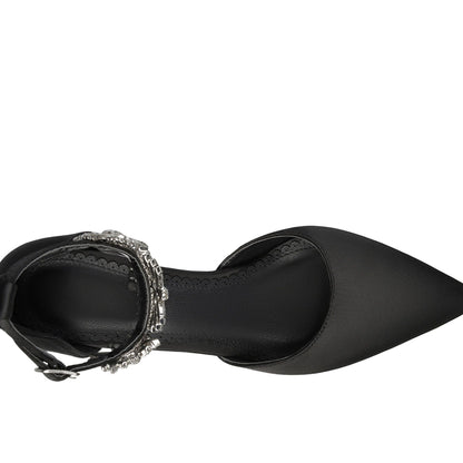 JOURNEE Collection Loxley Embellished Ankle Strap D'Orsay Stiletto Pumps