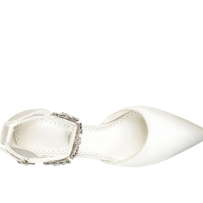 JOURNEE Collection Loxley Embellished Ankle Strap D'Orsay Stiletto Pumps