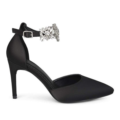 JOURNEE Collection Loxley Embellished Ankle Strap D'Orsay Stiletto Pumps