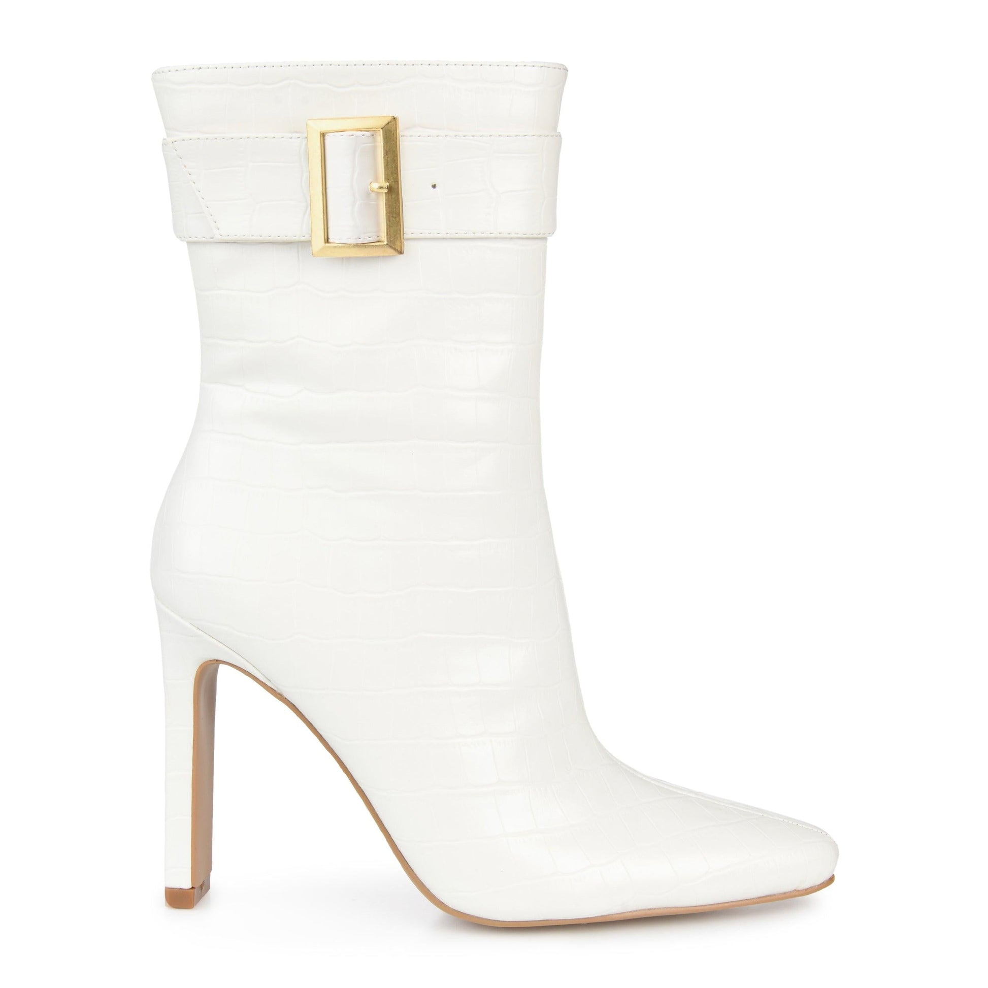 JOURNEE Collection Elanie Booties, White