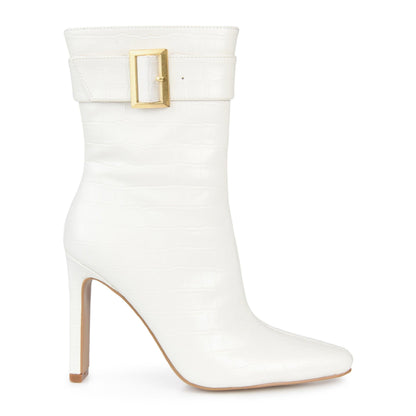 JOURNEE Collection Elanie Booties, White